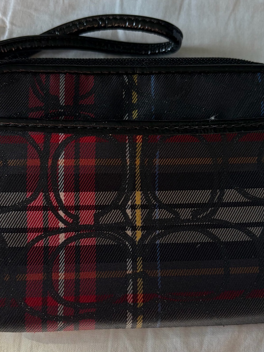 Coach Poppy Tartan Wristlet Zip - Picture 3 of 7